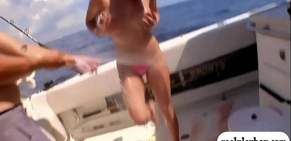  Babes snowboarding and deep sea fishing while all naked